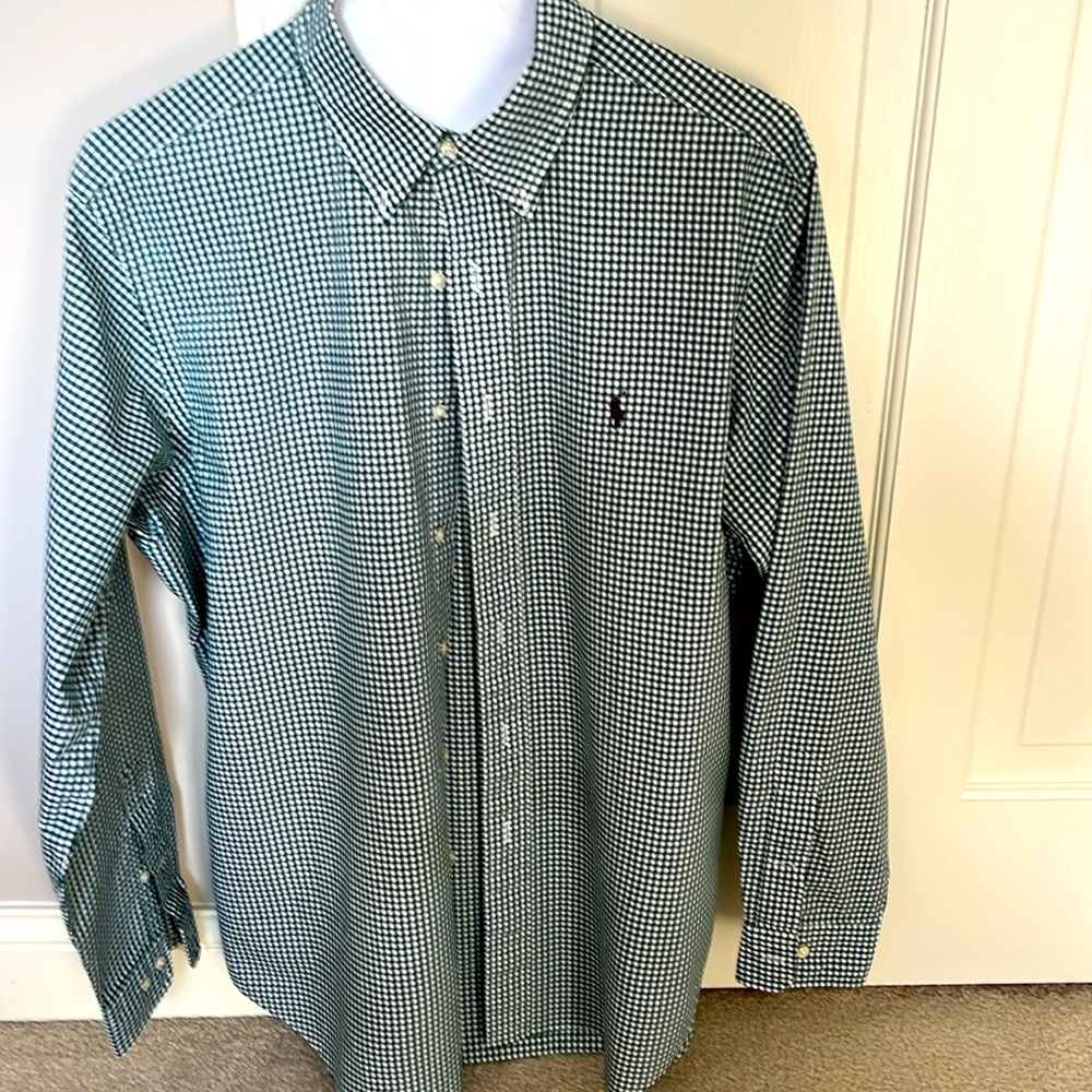 Man’s long sleeve button down collar Ralph Lauren sport shirt
